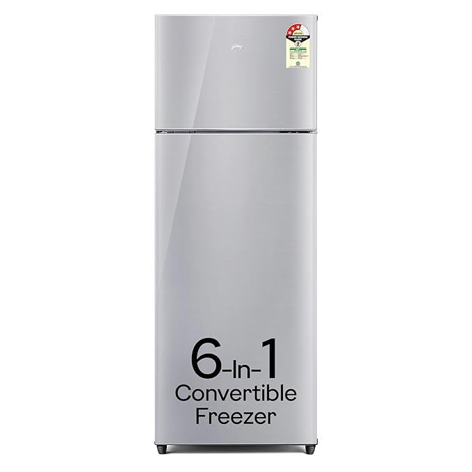 Godrej 223 L 3 Star Convertible Freezer 6-In-1, Nano Shield Technology, Inverter Frost Free Double Door Refrigerator(RT EONVALOR 260C RCIF ST RH, Steel Rush)